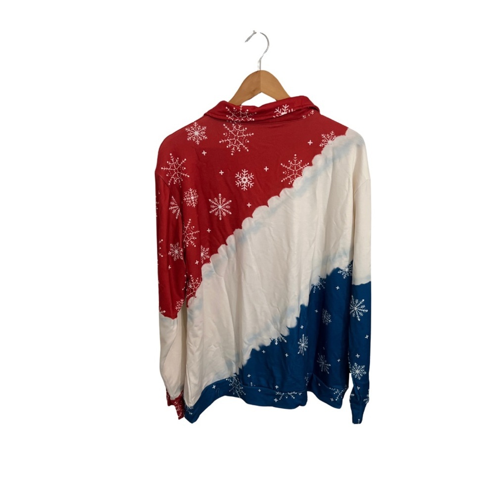 Festive Red and Blue Snowflake Sweater - Picture 2 of 3